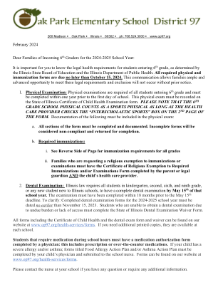 2024-2025 年 6 年级的健康要求。......